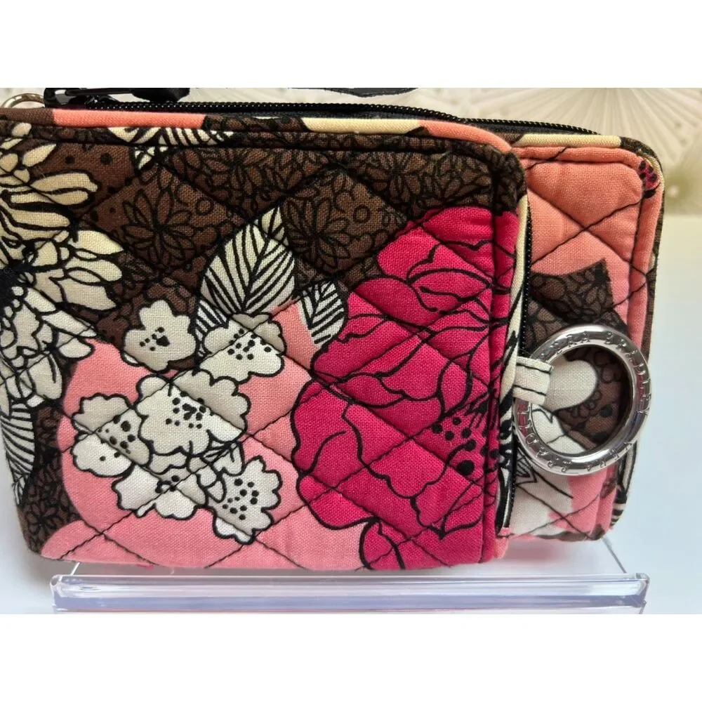 Vera Bradley Mocha Rouge Double ID Wristlet/Wallet
